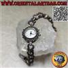 Oriental Art di Faridah & c.s.a.s. Orologio tondo al quarzo in argento 925‰ con cinturino ad anelli tempestato di m
