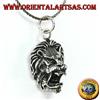 Oriental Art S.a.s. Ciondolo in argento 925‰ testa di leone aggressivo + cordoncino nero a