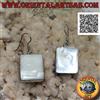 Oriental Art S.a.s. Orecchini Argento 925‰ a monachella con madreperla rettangolare a filo bordo lis