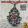 Oriental Art S.a.s. Ciondolo in Argento 925‰ Aṣṭamaṃgala con corallo (grande)
