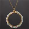 Senza marchio Collana con ciondolo lunetta etiope opale bianco oro 18 kt gioielli regalo l9