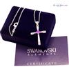 G4Love Collana argento Swarovski Elements originale cristalli croce crocifisso rosario