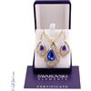 G4Love Elegante parure oro Swarovski Element originale G4Lov cristalli blu goccia donna