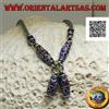 Oriental Art S.a.s. Collana in Argento 925‰ con inserti smaltati a fiamma in lavorazione cloisonné