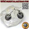 Oriental Art S.a.s. Orecchini in Argento 925‰ a monachella con borsa rigata e traforata pendente
