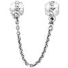 Pandora Family Tie Safety Chain Clip Silver Charm 144702420