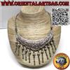 Oriental Art S.a.s. Collana in argento con piastra cesellata a motivi floreali e 12 pendenti