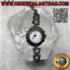 Oriental Art di Faridah & c.s.a.s. Orologio tondo al quarzo in argento 925‰ con cinturino a trapezi tempestato di m