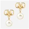 Valentino 5F V Logo Signature Pearl Drop Earrings 7W2J0E36 UXM 0O3 145462982 [U]