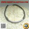 Oriental Art S.a.s. Collana in Argento 925‰ intreccio squadrato con piastra tubolare liscia centrale