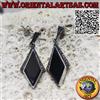 Oriental Art S.a.s. Orecchini in Argento 925‰ pendenti con onice a forma di rombo e marcassite