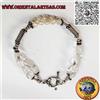 Bracciale Artigianale in Argento con Perle di Fiume e Cristallo di Rocca