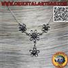 Oriental Art S.a.s. Collana in argento 925 ‰ a catenina girocollo con 4 fiorellini centrali