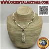Collana a due fili di perle di fiume e palline di argento 925 ‰ infilati con fio