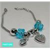 Fashion Jewerly Bracciale donna Gioiello color argento con charm ciondoli love cuore Fashion B3