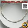Oriental Art S.a.s. Collana in Argento 925‰ a girocollo, tubicini infilati in 7 fili intrecciati