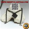 Oriental Art S.a.s. Collana in argento 925 ‰ a catena tempestata di fiorellini con rombo centrale 45