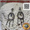 Oriental Art S.a.s. Orecchini Argento 925‰ U chiusa tempestata di marcassite con ametista a goccia n
