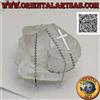 Oriental Art S.a.s. Collana in argento 925 ‰ a catenina con croce orizzontale liscia (croce nordica