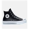 CONVERSE SNEAKERS ALL STAR LIFT CLEAN HI PLATFORM DONNA NERA in PELLE 561675C