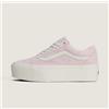 Vans Old Skool Platform Scarpe Sneakers Rosa Bianco In Suede Tutte Le Taglie