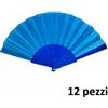Set 12 Pezzi Ventaglio Tessuto Blu Feste Matrimonio Caldo Estate bal