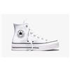 CONVERSE SNEAKERS ALL STAR LIFT CLEAN HI PLATFORM DONNA BIANCA in PELLE 561676C