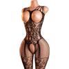 Body Tutina intimo in pizzo nero con trama a rete e design aperto