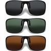 Marchiato 3 Pezzi Clip Occhiali Da Sole Polarizzati Clip-on UV400, Lenti Sole Sovrapponibi