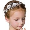 Fascia per Capelli Da Comunione Con Fiore Bianco Coroncina Da Principessa in Cri