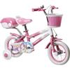 BricoShop24 Bicicletta per Bambini 12" Unicorno Rosa Bianco con Rotelle Cestino