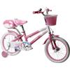 BricoShop24 Bicicletta per Bambini 14" Unicorno Rosa Bianco Regolabile con Rotelle