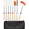 OulQinyhome 8 Pezzi Marshmallow Spiedini Telescopici Bastoncini da Tostatura in Acciaio Inox