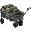 Outsunny Carrello da Giardino da 95L con 4 Ruote, Carrello Spiaggia Pieghevole i