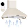 Klarstein Cappa Aspirante 60 cm ad Angolo per Cucina con 60 x 30 x 48 cm Avorio