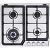 De Longhi PFI 46 GH Linea Professional - Piano Cottura a Gas da 60 cm, N°4 Fuochi, Acciaio