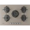Indesit ING 72T/TD 1 piano gas vetro tortora 75cm 5 fuochi bruciatore doppia cor