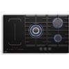 Klarstein MultiChef 5 - Piano Cottura A I 90 cm 2 zone + 3 bruciatori a gas Nero