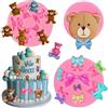 ZGGZHeim 3 Stampi Silicone per Dolci Orsetto e Fiocchi, 3D Stampi in Silicone Alimentare