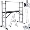 MAXCRAFT Scala Multifunzione Piattaforma Lavoro Mobile Ponteggio Alluminio Ruote
