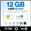 Wave Connect SIM solo dati a tripla rete (TIM, Vodafone, WindTre 12 GB | 12 MesI