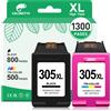 COLORETTO 305XL Cartucce per HP 305 Nero e Colore per HP 305 XL (2 Pack) Deskjet 2820e