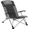 BRUNNER 0404149N.C20 Bula XL, Spiaggina Pieghevole con Seduta Rialzata, Colore Grigio/Nero, Seduta Comoda, Resistente, Portata Max 102 kg