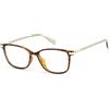 Polaroid D460 Rectagular Eyeglasses for Unisex, 53 mm Size, Havana