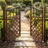 Cancello da Giardino in Legno Anticorrosione per Esterni con Inserto a Terra