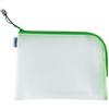 HERMA 20010 Borsa da toilette con cerniera A5, trasparente (26 x 20 cm) piccola custodia con cerniera per cellulare, liquidi, trucco, spazzolino da denti, borsa per cosmetici in verde
