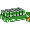 Fuze Tea, Bevanda Rinfrescante Analcolica di Té al Gusto Pesca e Rosa, con Zuccheri ed Edulcorante - 24 Lattine da 330 ml