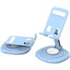Supporto Telefono Scrivania Girevole - 9x9x14cm Pieghevole Acciaio al Carbonio S