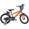 Mondo Toys - Bici Mod. Hot Wheels per bambino/bambina - misura 14'' - rotelle e freno anteriore/posteriore - colore arancione/blu - 25424