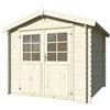 BricoShop24 Casetta in Legno da Giardino 250x250 cm Blockhouse 28 mm Doppia Porta